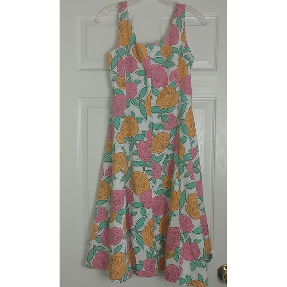 Madison Studios Womens Floral Sleeveless A-Line Dress Size 8  Zip Back Lined - Picture 2 of 4